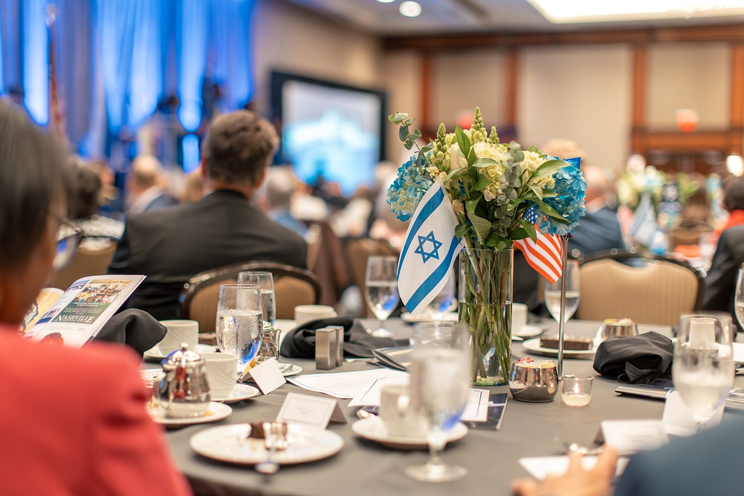 Decorated Table with Israeli flag Decorated Table with Israeli flag